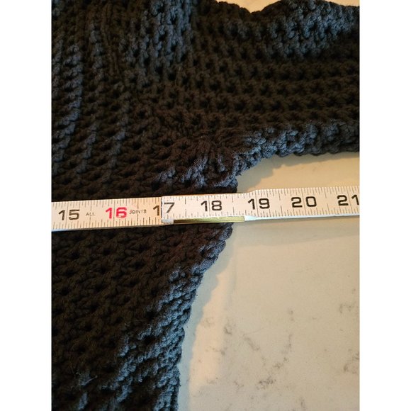 Loft Knit pullover size Medium chunky open knit sweater black tunic length - Picture 9 of 9